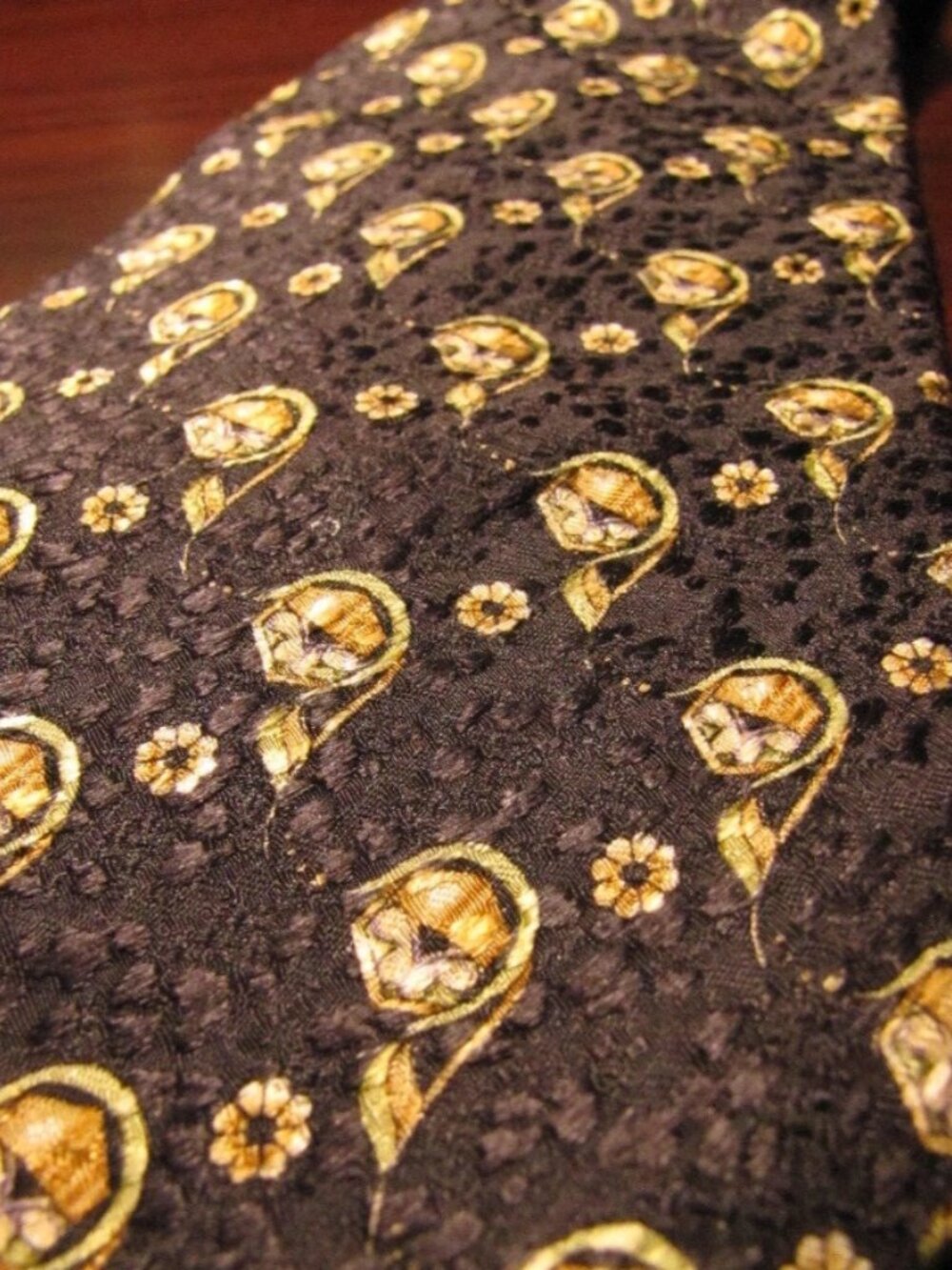 Robert Talbott Silk Men's Tie Brown Best of Class Hand Printed Italy